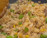 豚こま肉とスナップえんどうの春色炒飯♡作り方4写真