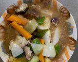 レンジ根菜茄子梅レモンウスター味甘酢豚作り方12写真