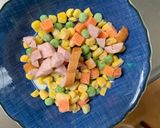 レンジ簡単中華風ミートローフ味炒飯弁当作り方2写真