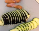 夏野菜とウインナーのハニケチャチーズ焼き作り方1写真