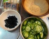 きゅうりとワカメの甘酢和え作り方1写真