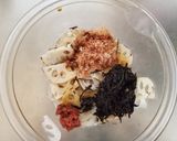 シャキシャキれんこんとひじきの梅おかか和え作り方3写真