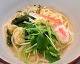 白だしバター☆カニのスープパスタ作り方7写真