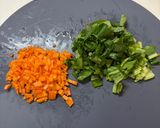 【簡単副菜】小松菜しめじ人参豆腐胡麻和え作り方1写真