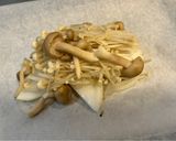 鮭はらすとキノコの味噌バターホイル焼き作り方2写真