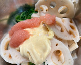 豆苗！レンコンと豆苗のたらこマヨ和え作り方5写真