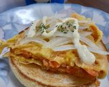 鮭入り薄焼き玉子のトーストマフィン作り方8写真