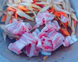 ＊豚肉と小松菜も入ったきんぴらゴボウ＊作り方5写真