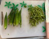 モロヘイヤとオクラのゆずぽん和え作り方1写真