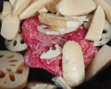 竹の子と牛肉、蓮根のオイスターソース炒め作り方4写真