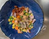 レンジ簡単クリーミー梅ガパオ味炒飯弁当作り方3写真