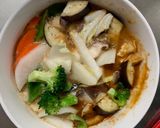 肉無チクワクリーミー梅トマト味野菜炒め作り方15写真