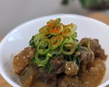 塩麹の牛すじ肉とこんにゃく味噌煮込み作り方5写真