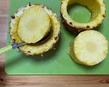 パイナップルの器にカットパイナップル作り方3写真