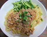 麻婆豆腐の素で作るジャージャー麺作り方5写真