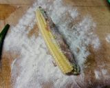 オクラとヤングコーンの鶏ひき肉挟み焼き作り方3写真