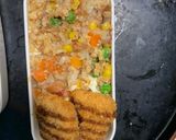 レンジ簡単中華風ロコモコ味炒飯弁当作り方15写真