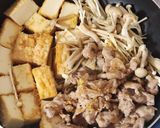 味染みウマぁ~！厚揚げきのこと豚こまのすき煮作り方3写真