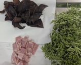 簡単♪きくらげ豆苗ベーコンのカレー炒め作り方1写真