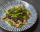 食がすすむ！空芯菜と豚肉のニンニク麹炒め作り方6写真