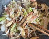 新玉ねぎと椎茸のスープスパゲッティ作り方4写真