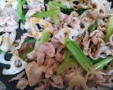 簡単夕飯主菜昼食小松菜れんこん豚こま中華炒め弁当作り方8写真