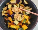なすとかぼちゃの鶏そぼろあん作り方7写真