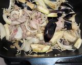 ナスと豚肉のラー油つけそば作り方5写真