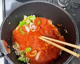超簡単！鶏胸挽肉のミートソースパスタスパゲティ作り方3写真