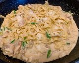 簡単パスタ★鮭の柚子胡椒味噌クリーム作り方5写真