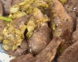 胡麻ネギ塩だれで美味しいスタミナ豚ハツ😋作り方6写真