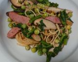 菜の花と野菜、ウインナーのペペロンチーノ作り方9写真