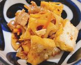 豚バラ、厚揚げ、れんこんの炒め物作り方8写真