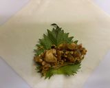 親子丼リメイク春巻き（紫蘇入り）作り方4写真