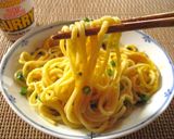 カップヌードルカレー釜玉そば作り方6写真