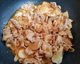 節約簡単夕飯！エリンギと豚こまで味噌豚キムチ！丼作り方6写真