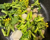 菜の花とシーフードのパスタ作り方3写真
