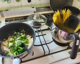 ピーマンとエリンギどっさりの和風パスタ作り方5写真