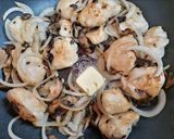 節約簡単夕飯主菜鶏胸肉茸法蓮草クリーム煮肉料理作り方6写真