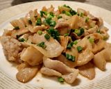 ワンパンで薄切り豚肉とれんこんの甘辛炒め作り方5写真