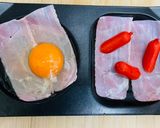 同時調理☆目玉焼きウインナーベーコン作り方5写真