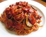 ベーコンとズッキーニのトマトソースパスタ作り方8写真