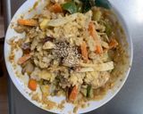 お一人様野菜たっぷりキムチウスター味炒飯作り方21写真