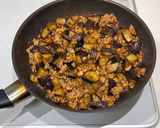 ご飯がっつり！ナスと豚ひき肉の甘味噌丼作り方5写真