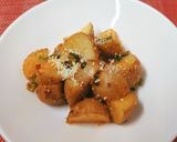 レンジで簡単☆豆板醤ねぎチーズポテト作り方4写真