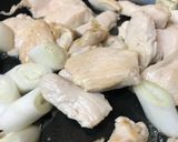 鶏肉と長ネギのからし味噌炒め作り方2写真