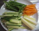 簡単!豚肉の野菜巻き☆からし醤油で作り方1写真