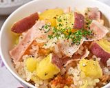 さつまいもとベーコンのバター醤油ごはん作り方6写真