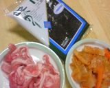 ✿のり(もり)だくさん豚キムチャーハン✿作り方1写真
