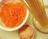 弁当庵庵主の残り物「人参とツナのパスタ」作り方1写真